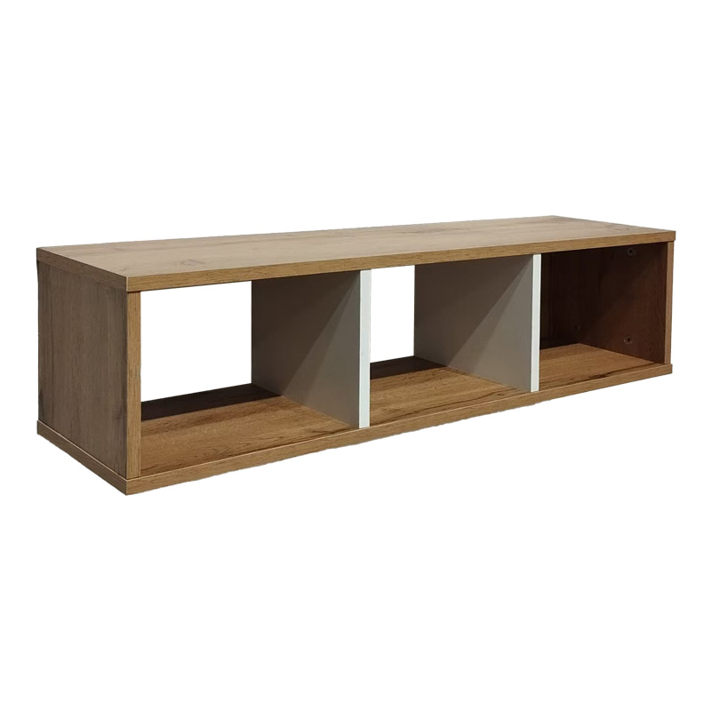 Ραφιέρα τοίχου Flevior pakoworld σε sonoma με λευκή απόχρωση 90x22x25.6εκ