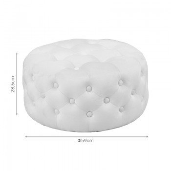 Σκαμπό-πουφ Ferdia pakoworld βελούδο κρεμ Φ59x28.5εκ