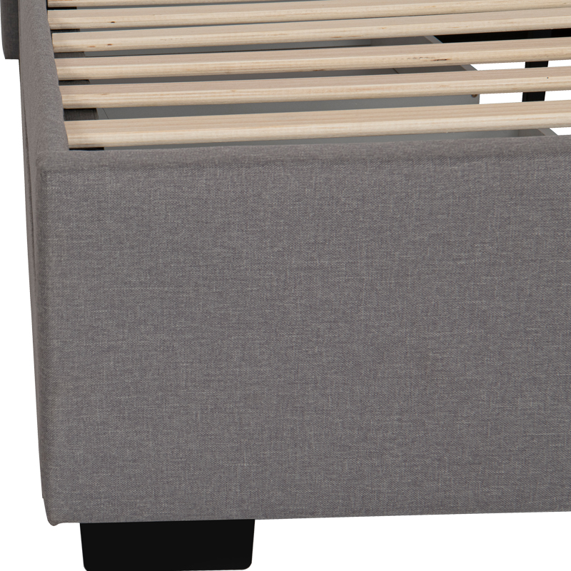 Κρεβάτι Veloty pakoworld ύφασμα ανθρακί με συρτάρια 150x200εκ