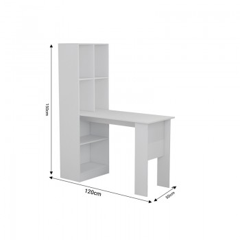 Γραφείο εργασίας με βιβλιοθήκη Acumen pakoworld μελαμίνης καρυδί 120x50x150εκ