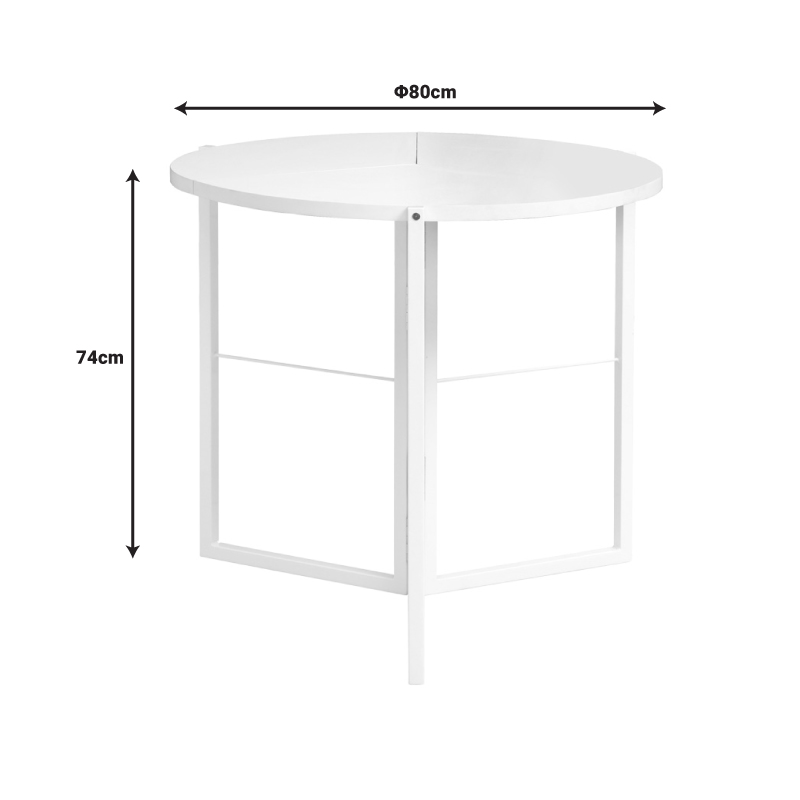 Τραπέζι Talen pakoworld σε λευκή απόχρωση Φ80x74εκ