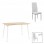 Τραπεζαρία Cuba-Parker pakoworld σετ 5τεμ sonoma-λευκό 120x80x75εκ