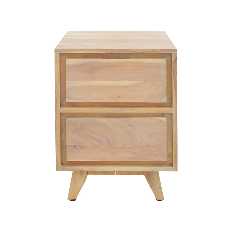 Κομοδίνο Emira pakoworld μασίφ ακακίας σε φυσική απόχρωση 40x40x54εκ