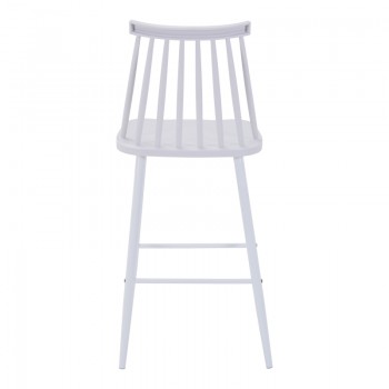 Σκαμπό μπαρ Aurora I pakoworld pp σε λευκή απόχρωση-πόδι μεταλλικό λευκό 42x47x99εκ