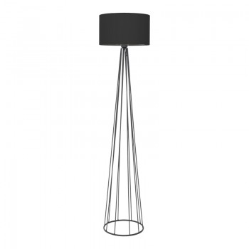 Φωτιστικό δαπέδου Florencia pakoworld Ε27 μαύρο ύφασμα-μέταλλο Φ40x125εκ