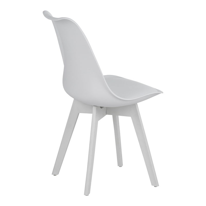 Καρέκλα Gaston I pakoworld PP-PU σε λευκή απόχρωση 48.5x53.5x81.5εκ