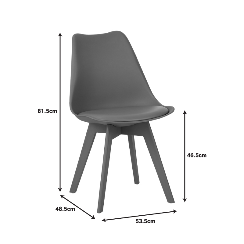 Καρέκλα Gaston I pakoworld PP-PU σε λευκή απόχρωση 48.5x53.5x81.5εκ