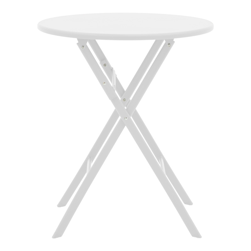 Τραπέζι Albero pakoworld πτυσσόμενο μέταλλο σε λευκή απόχρωση Φ60x70εκ