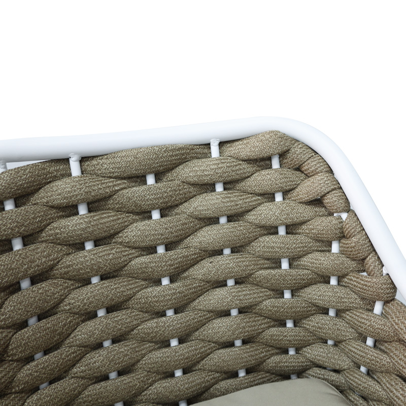 Σκαμπό μπαρ Zuki pakoworld αλουμίνιο με λευκό σκελετό-φυσικό σχοινί 55x54x109εκ