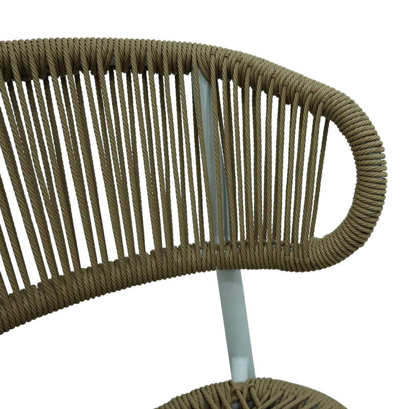 Καρέκλα στοιβαζόμενη Agus pakoworld αλουμίνιο σε λευκό- pe rattan σε φυσική απόχρωση 55x63x77εκ