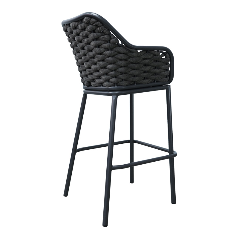 Σκαμπό μπαρ Zuki pakoworld αλουμίνιο με γκρι σκελετό και μαξιλάρι 55x54x109εκ