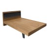 Κρεβάτι Frankly pakoworld mdf-pu σε καρυδί-μαύρο απόχρωση 150x200εκ