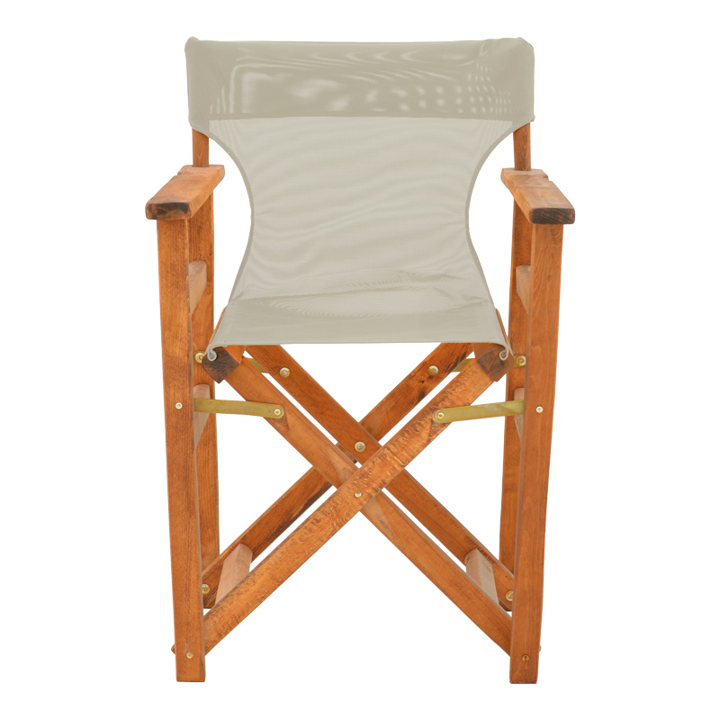 Καρέκλα-πολυθρόνα σκηνοθέτη Kompa pakoworld μασίφ ξύλο οξιάς καρυδί-πανί Nexus γκρι-μπεζ