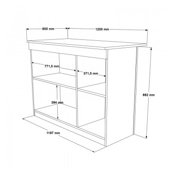 Τραπέζι-πάγκος κουζίνας Kogile pakoworld σε φυσική απόχρωση 120x60x88.2εκ