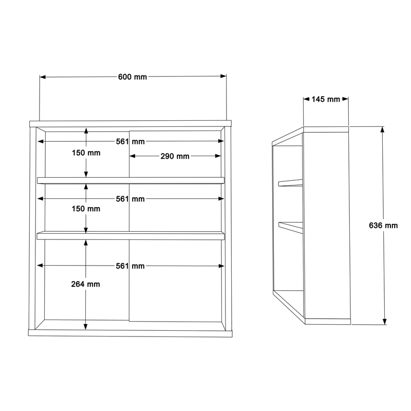 Ντουλάπι μπάνιου Bagno με καθρέπτη pakoworld σε φυσική απόχρωση 60x14.5x63.6εκ