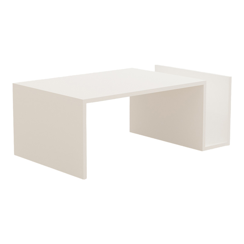 Τραπέζι σαλονιού Poko pakoworld σε λευκή απόχρωση 86.8x50x32,4εκ