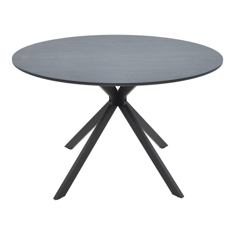 Τραπέζι Xuson pakoworld mdf σε ανθρακί απόχρωση με πόδι μαύρο μέταλλο Φ120x75εκ