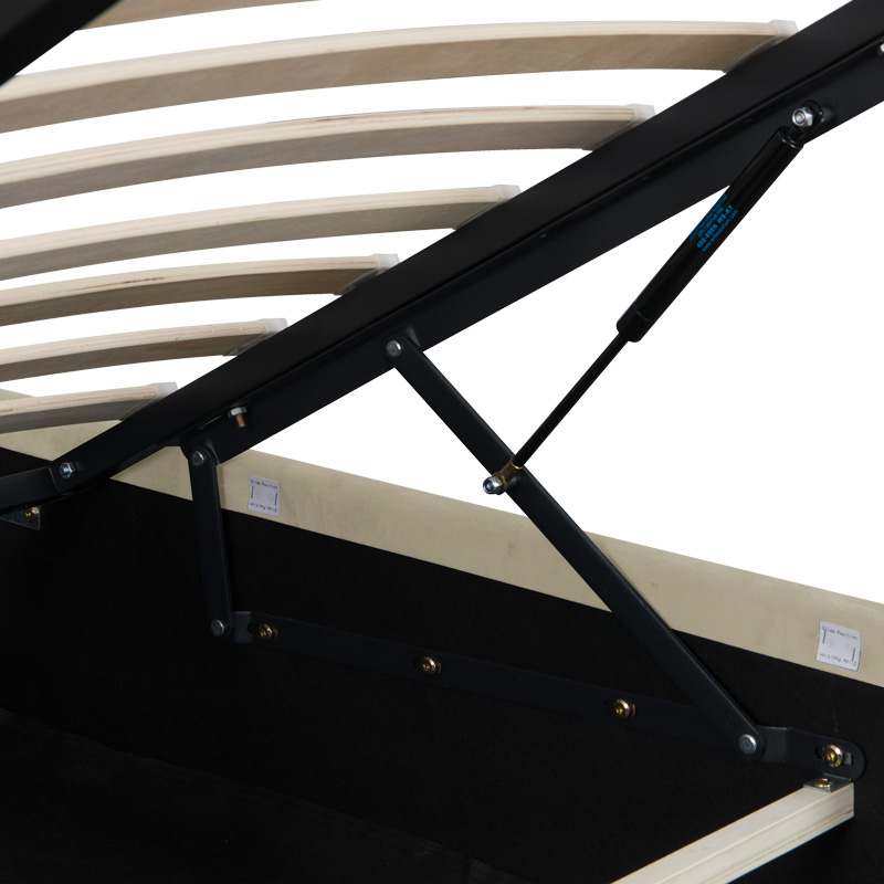 Κρεβάτι διπλό Kamaho pakoworld βελούδο κρεμα με αποθηκευτικό χώρο 160x200εκ