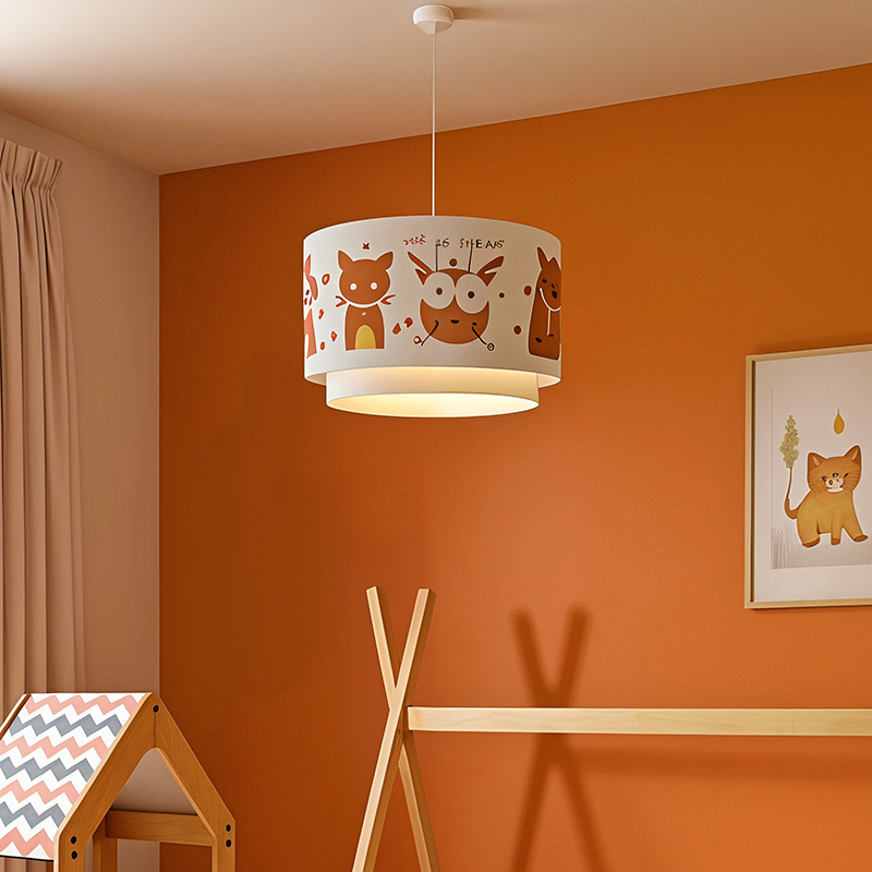 Παιδικό φωτιστικό οροφής μονόφωτο PWL-1096 pakoworld Ε27 λευκό-κεραμιδί Φ30x20εκ