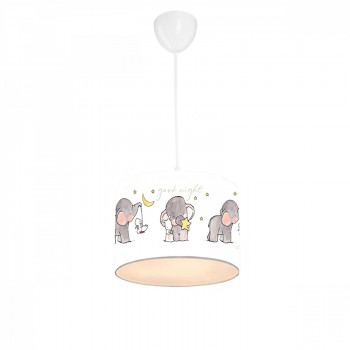 Παιδικό φωτιστικό οροφής μονόφωτο PWL-1094 pakoworld Ε27 λευκό-γκρι Φ24x20εκ