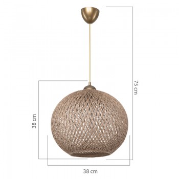 Φωτιστικό οροφής μονόφωτο Leshia pakoworld Ε27 καφέ Φ38x38εκ