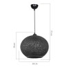Φωτιστικό οροφής μονόφωτο Leshia pakoworld Ε27 μαύρο Φ38x38εκ