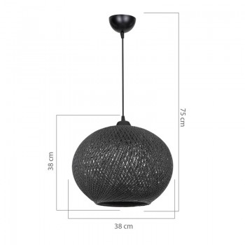 Φωτιστικό οροφής μονόφωτο Leshia pakoworld Ε27 μαύρο Φ38x38εκ
