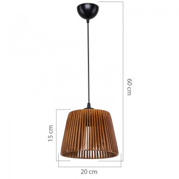 Φωτιστικό οροφής μονόφωτο PWL-1116 pakoworld Ε27 καφέ Φ20x15εκ