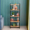 Βιβλιοθήκη Baker pakoworld καρυδί-μαύρο 66x34x180εκ