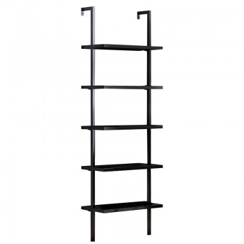 Ραφιέρα τοίχου Harris pakoworld σε μαύρη απόχρωση 60x22x200εκ