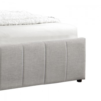 Κρεβάτι Tatiana pakoworld ύφασμα γκρι με αποθηκευτικό χώρο 160x200εκ
