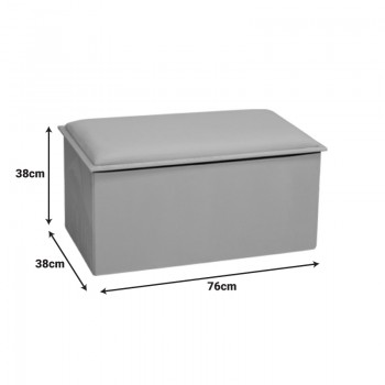 Σκαμπό-μπαούλο Koper pakoworld βελούδο σε μπεζ απόχρωση 76x38x38εκ