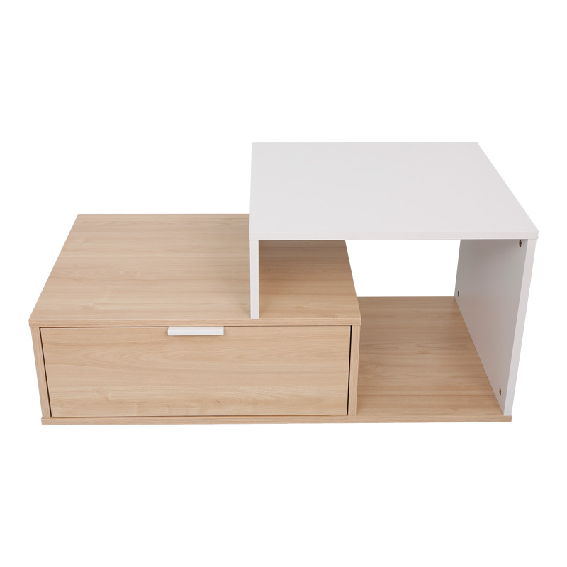 Τραπέζι σαλονιού Vople pakoworld σε φυσική-λευκή απόχρωση 90x50x40εκ