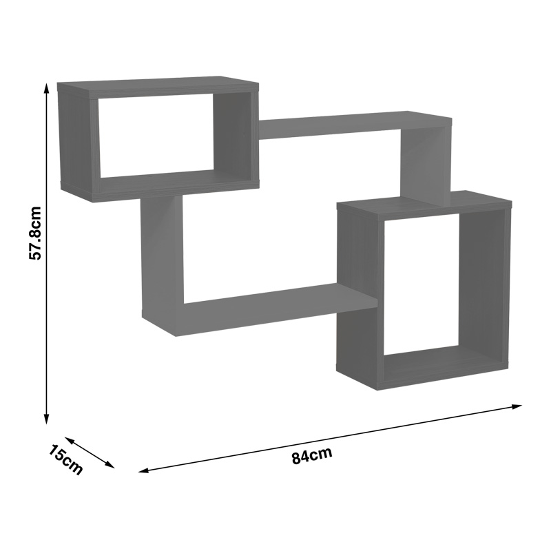 Ράφι τοίχου Beldra pakoworld σε φυσική απόχρωση με όψη μαρμάρου 84x15x57.8εκ