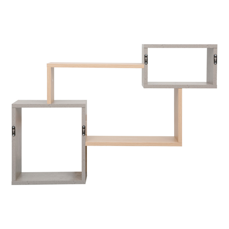 Ράφι τοίχου Beldra pakoworld σε φυσική με γκρι cement απόχρωση 84x15x57.8εκ