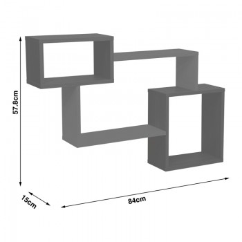 Ράφι τοίχου Beldra pakoworld σε φυσική με γκρι cement απόχρωση 84x15x57.8εκ
