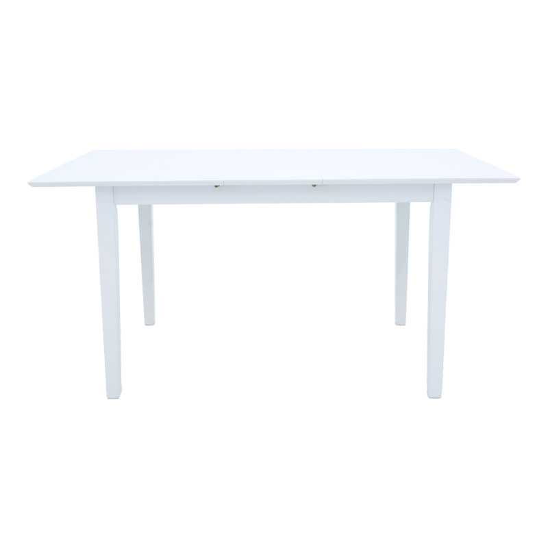 Tραπέζι επεκτεινόμενο Mabor pakoworld ξύλο σε λευκή απόχρωση 120-150x80x73,8εκ