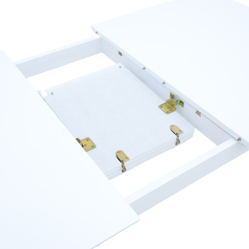 Tραπέζι επεκτεινόμενο Mabor pakoworld ξύλο σε λευκή απόχρωση 120-150x80x73,8εκ