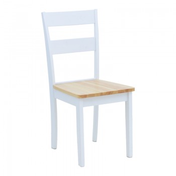 Καρέκλα York pakoworld σε λευκή-φυσική απόχρωση 39.5x47.5x89εκ