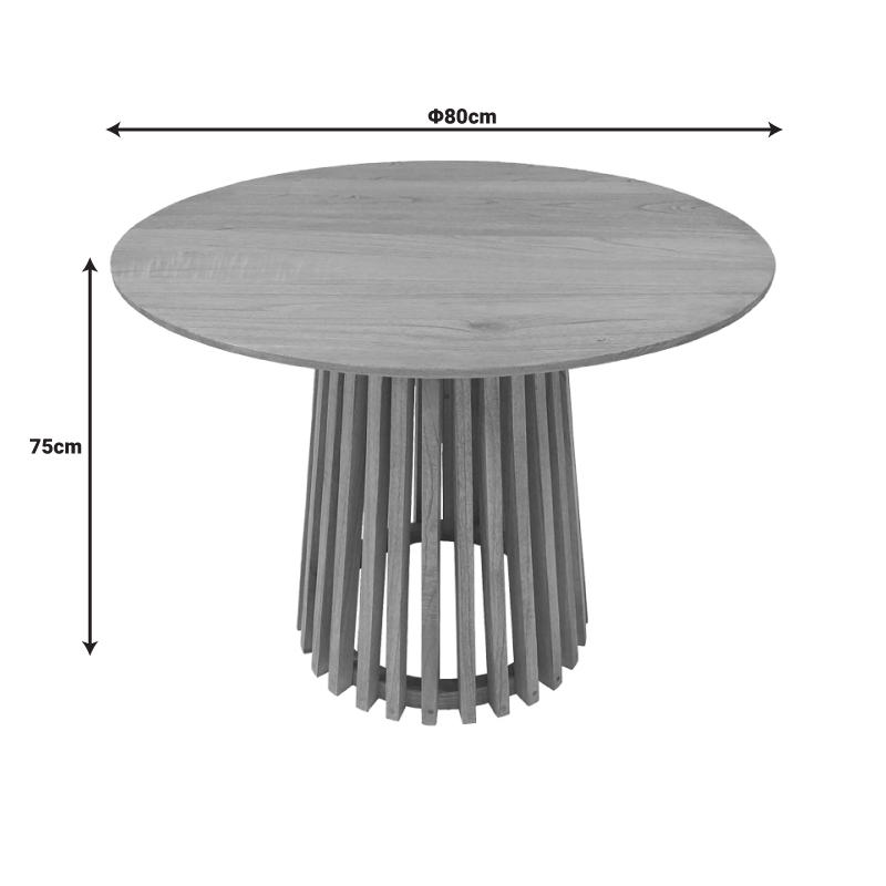 Τραπέζι Kenda pakoworld mindi ξύλο σε φυσική απόχρωση Φ80x75εκ