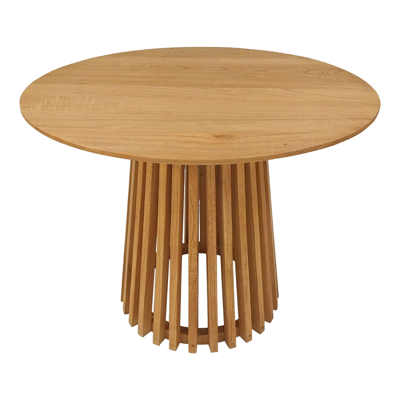 Τραπέζι Kenda pakoworld mindi ξύλο σε φυσική απόχρωση Φ80x75εκ