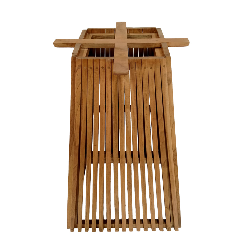 Βάση τραπεζιού μπαρ εσωτερικού χώρου Darius pakoworld mindi ξύλο σε φυσική απόχρωση 60x60x90εκ