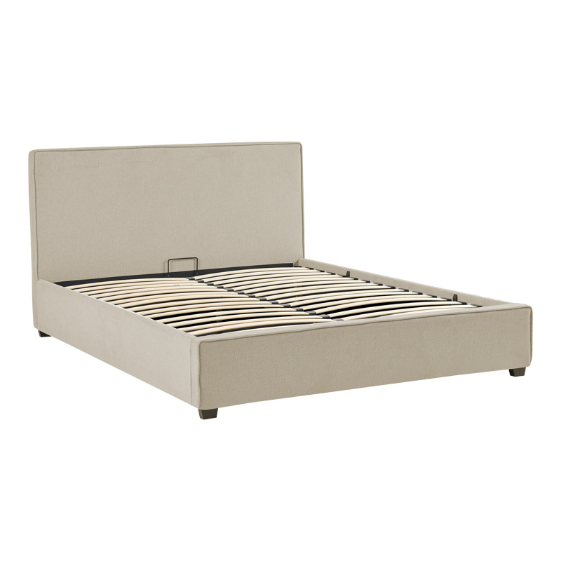 Κρεβάτι διπλό Bedka pakoworld ύφασμα γκρι με αποθηκευτικο χώρο160x200εκ