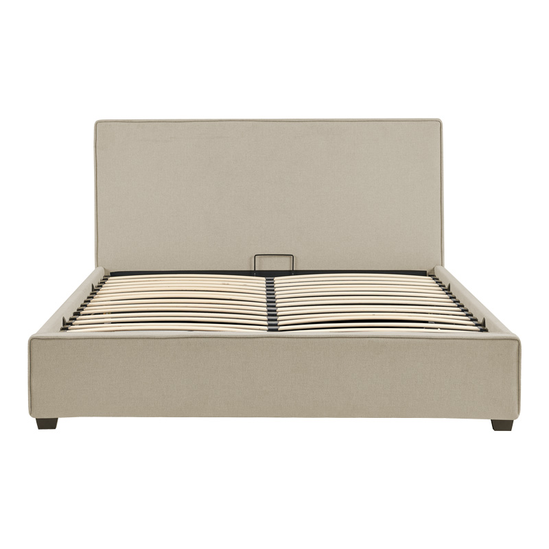 Κρεβάτι διπλό Bedka pakoworld ύφασμα γκρι με αποθηκευτικο χώρο160x200εκ