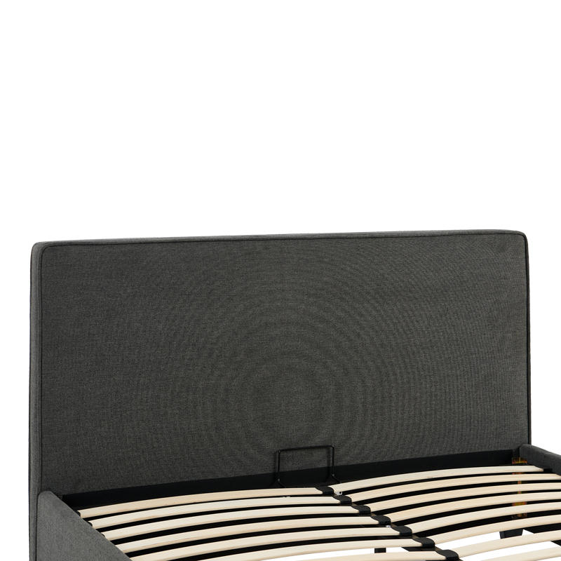 Κρεβάτι διπλό Bedka pakoworld ύφασμα ανθρακί με αποθηκευτικό χώρο 160x200εκ