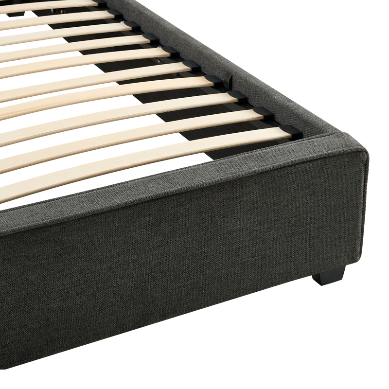 Κρεβάτι διπλό Bedka pakoworld ύφασμα ανθρακί με αποθηκευτικό χώρο 160x200εκ