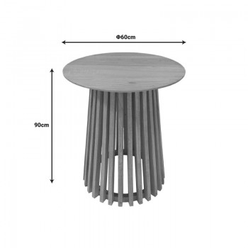 Τραπέζι μπαρ Kenda pakoworld mindi ξύλο σε φυσική απόχρωση Φ60x90εκ