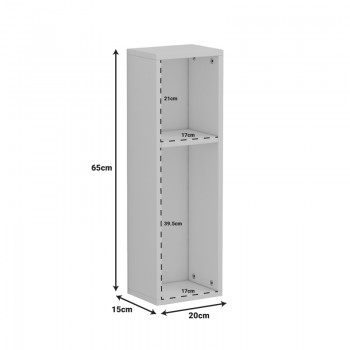 Ραφιέρα-κομοδίνο τοίχου Racks pakoworld σε λευκή απόχρωση 20x15x65εκ