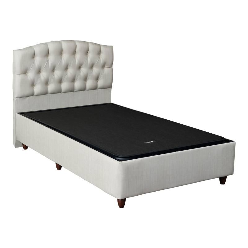 Κρεβάτι Lanse I pakoworld σε κρεμ απόχρωση 120x200εκ