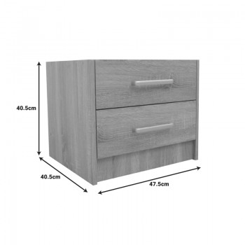 Κομοδίνο OLYMPUS pakoworld με 2 συρτάρια σε sonoma απόχρωση 47.5x40.5x40.5εκ